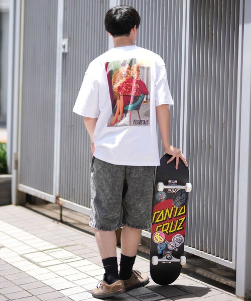 PIZZANISTA!(ピッザニスタ)の「【ムラサキスポーツ限定】PIZZANISTA/ピッザニスタ 半袖Tee/グラフィックTee オーバーサイズ ユニセックス PNTM242-06(Tシャツ/カットソー・メンズ・ホワイト/ブラック・XL/L/M)」の7枚目の写真
