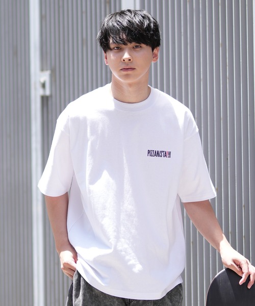 PIZZANISTA!(ピッザニスタ)の「【ムラサキスポーツ限定】PIZZANISTA/ピッザニスタ 半袖Tee/グラフィックTee オーバーサイズ ユニセックス PNTM242-06(Tシャツ/カットソー・メンズ・ホワイト/ブラック・XL/L/M)」の3枚目の写真