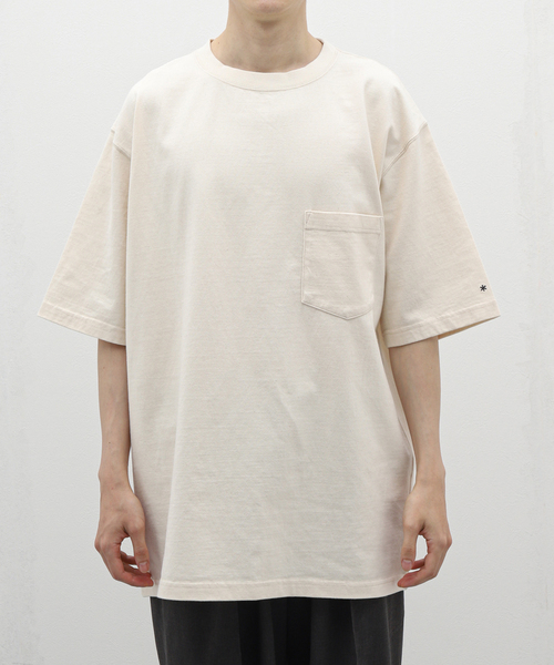 Snow Peak(スノーピーク)の「SNOWPEAK / スノーピーク Recycled Cotton Heavy T-Shirt TS-22SU401R(Tシャツ/カットソー・メンズ・ブラック/オートミール・MEDIUM/LARGE/X-LARGE)」の5枚目の写真