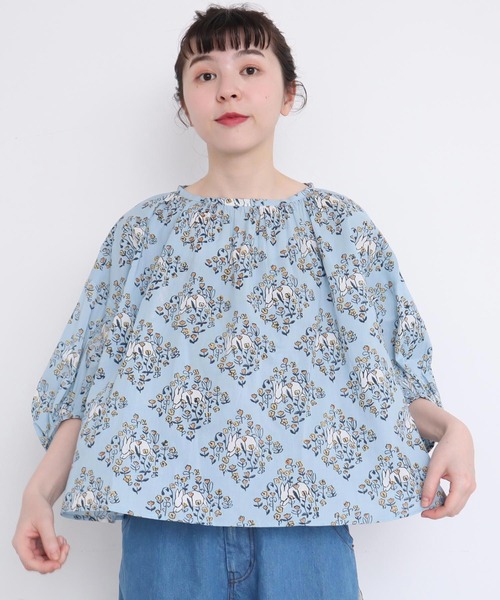 l'atelier du savon 野うさぎのブロックpr　ブラウス l'atelier du savon（アトリエドサボン）の「○C/野うさぎの