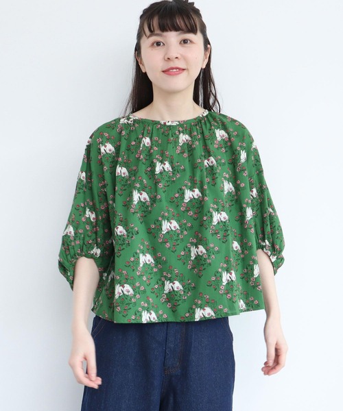 l'atelier du savon 野うさぎのブロックpr　ブラウス l'atelier du savon（アトリエドサボン）の「○C/野うさぎの