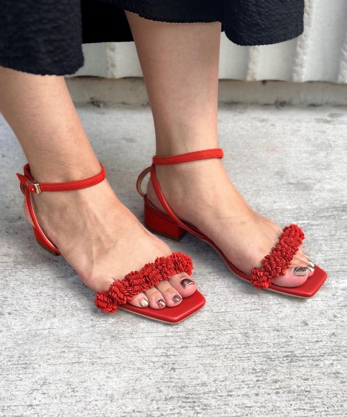 Flower flat sandals（サンダル）｜mirem（ミレム）