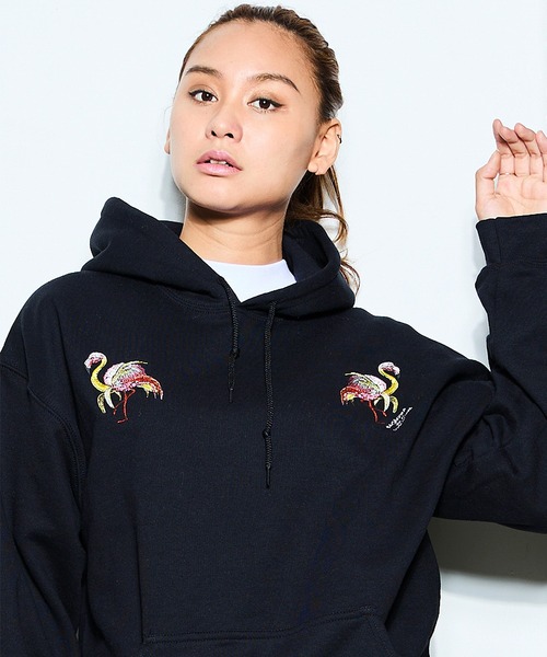 AlexanderLeeChang（アレキサンダーリーチャン）の「AlexanderLeeChang アレキサンダーリーチャン / BLC HOODIE [BANAMINGO] バナミンゴ刺繍ビッグシルエットパーカー / BC-012417（パーカー・メンズ・ブラック/グレー/ミント・XX-LARGE/X-LARGE/MEDIUM/LARGE）」の2枚目の写真