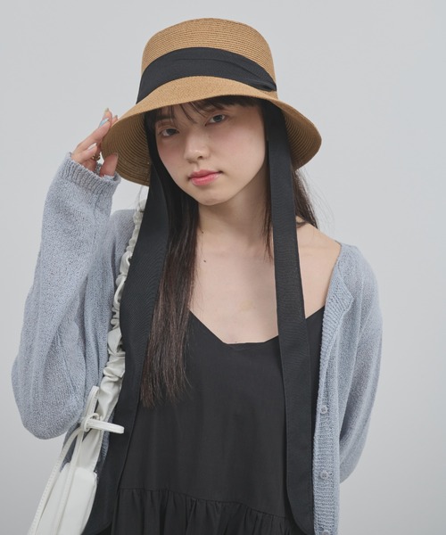 paravion(パラビオン)の「リボン麦わらハット(ハット・レディース・ベージュ/アイボリー・FREE)」の16枚目の写真