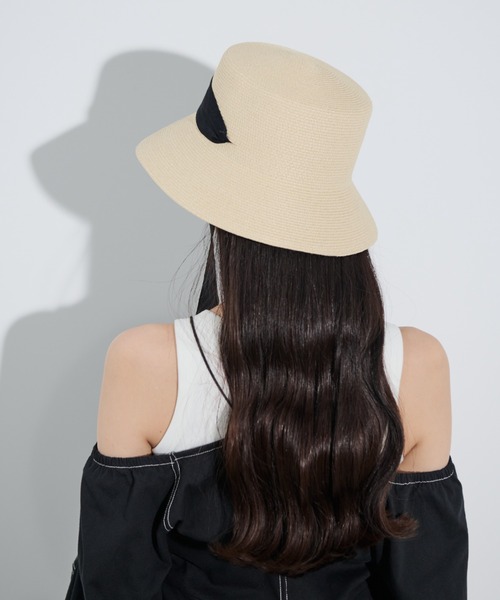 paravion(パラビオン)の「リボン麦わらハット(ハット・レディース・ベージュ/アイボリー・FREE)」の22枚目の写真