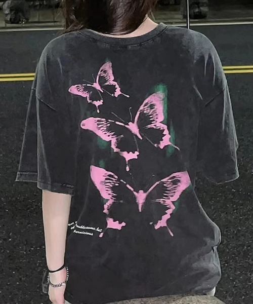 GEMEDA(ジェメダ)の「2wayバタフライTシャツ(Tシャツ/カットソー・レディース・ブラック/ブラック系・M)」の2枚目の写真