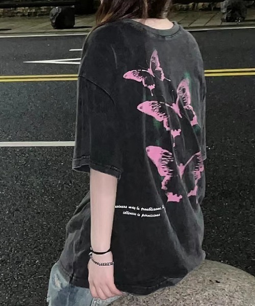 GEMEDA(ジェメダ)の「2wayバタフライTシャツ(Tシャツ/カットソー・レディース・ブラック/ブラック系・M)」の3枚目の写真