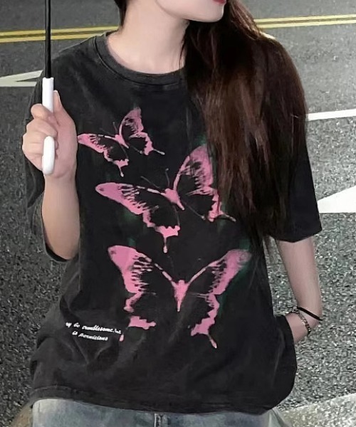 GEMEDA(ジェメダ)の「2wayバタフライTシャツ(Tシャツ/カットソー・レディース・ブラック/ブラック系・M)」の4枚目の写真