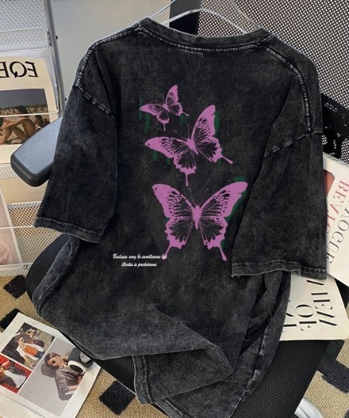 GEMEDA(ジェメダ)の「2wayバタフライTシャツ(Tシャツ/カットソー・レディース・ブラック/ブラック系・M)」の6枚目の写真
