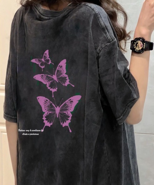 GEMEDA(ジェメダ)の「2wayバタフライTシャツ(Tシャツ/カットソー・レディース・ブラック/ブラック系・M)」の5枚目の写真