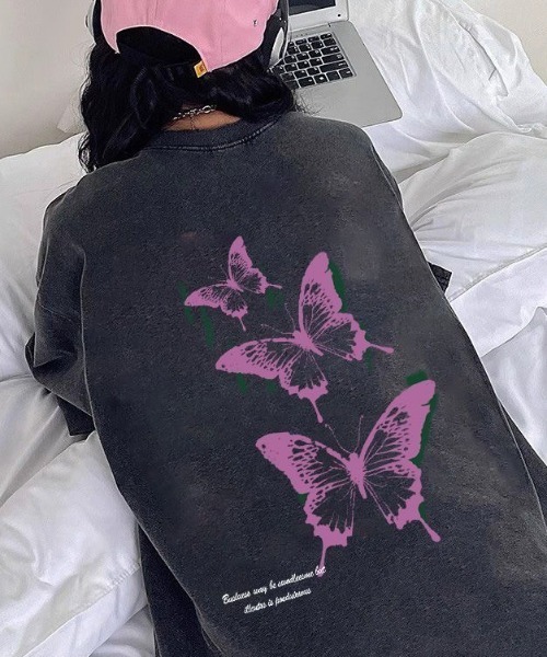 GEMEDA(ジェメダ)の「2wayバタフライTシャツ(Tシャツ/カットソー・レディース・ブラック/ブラック系・M)」の8枚目の写真