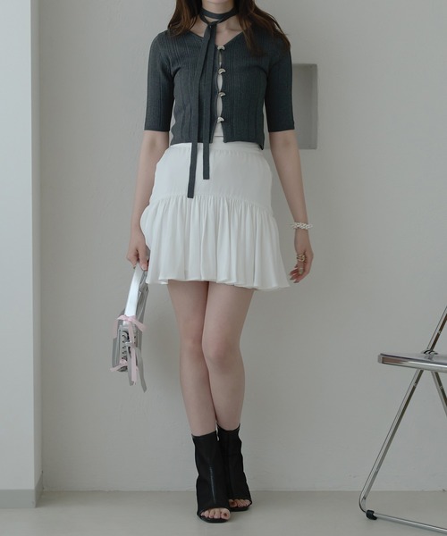 Ambre Neige（アンブルネージュ）の「sheer knit cardigan / シアー
