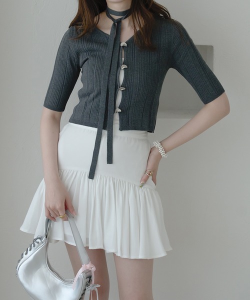 Ambre Neige（アンブルネージュ）の「sheer knit cardigan / シアー
