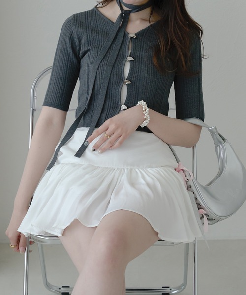 Ambre Neige（アンブルネージュ）の「sheer knit cardigan / シアー
