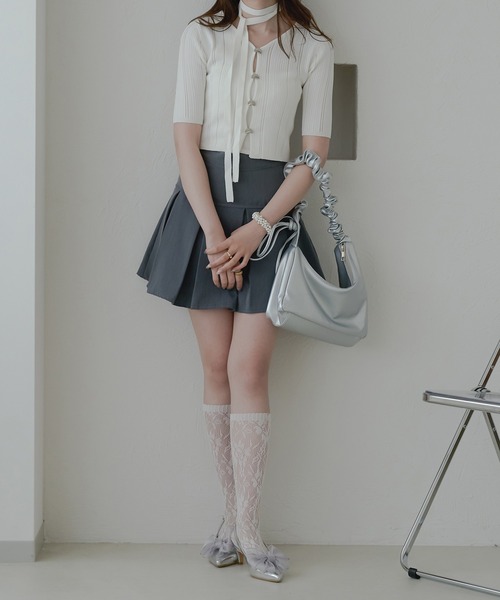 Ambre Neige（アンブルネージュ）の「sheer knit cardigan / シアー