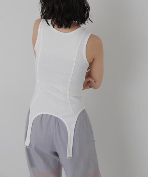 FREE'S MART(フリーズマート)の「テレコガータータンクトップ(タンクトップ・レディース・ホワイト/ブラック・FREE)」の18枚目の写真