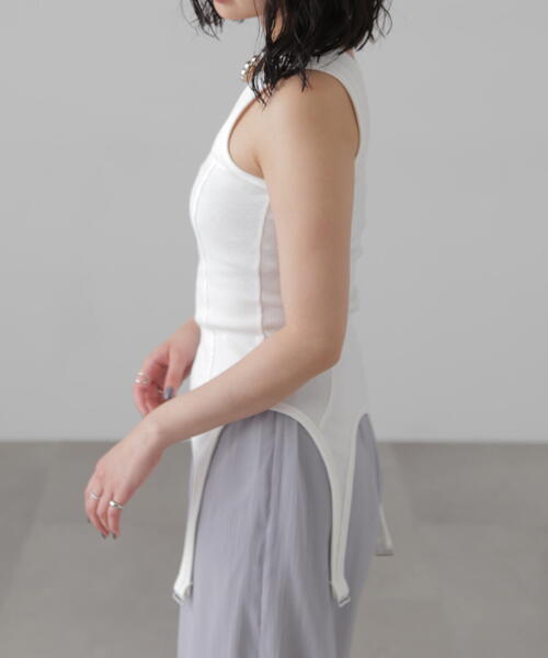 FREE'S MART(フリーズマート)の「テレコガータータンクトップ(タンクトップ・レディース・ホワイト/ブラック・FREE)」の10枚目の写真