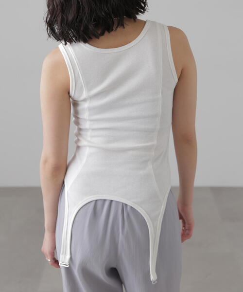 FREE'S MART(フリーズマート)の「テレコガータータンクトップ(タンクトップ・レディース・ホワイト/ブラック・FREE)」の9枚目の写真