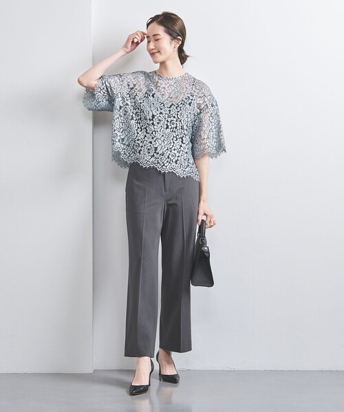 UNITED ARROWS（ユナイテッドアローズ）の「バイアス ワイドパンツ（スラックス・レディース・ダークグレー/ベージュ/ライラック・36/38/40/34）」の4枚目の写真