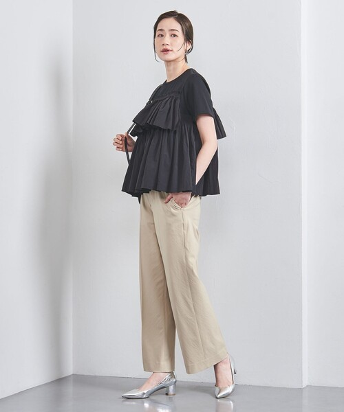 UNITED ARROWS（ユナイテッドアローズ）の「バイアス ワイドパンツ（スラックス・レディース・ダークグレー/ベージュ/ライラック・36/38/40/34）」の7枚目の写真