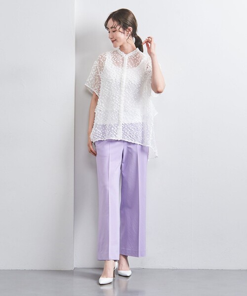 UNITED ARROWS（ユナイテッドアローズ）の「バイアス ワイドパンツ（スラックス・レディース・ダークグレー/ベージュ/ライラック・36/38/40/34）」の15枚目の写真