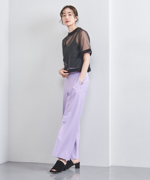 UNITED ARROWS（ユナイテッドアローズ）の「バイアス ワイドパンツ（スラックス・レディース・ダークグレー/ベージュ/ライラック・36/38/40/34）」の16枚目の写真