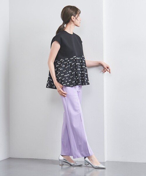 UNITED ARROWS（ユナイテッドアローズ）の「バイアス ワイドパンツ（スラックス・レディース・ダークグレー/ベージュ/ライラック・36/38/40/34）」の17枚目の写真