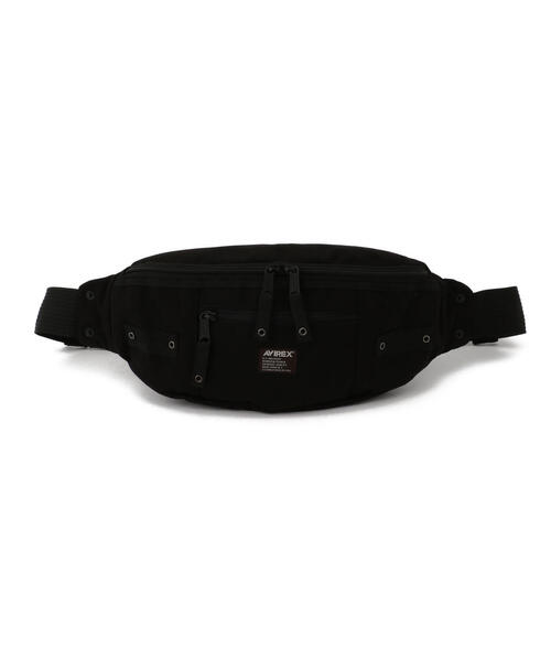 AVIREX(アヴィレックス)の「EAGLE POLYESTER 2WAY WAIST BAG /イーグル ポリエステル 2ウェイ ウエストバッグ(ボディバッグ/ウエストポーチ・レディース・カーキ/その他3/ブラック・F)」の4枚目の写真