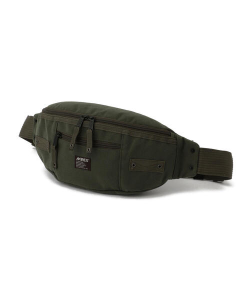AVIREX(アヴィレックス)の「EAGLE POLYESTER 2WAY WAIST BAG /イーグル ポリエステル 2ウェイ ウエストバッグ(ボディバッグ/ウエストポーチ・レディース・カーキ/その他3/ブラック・F)」の6枚目の写真
