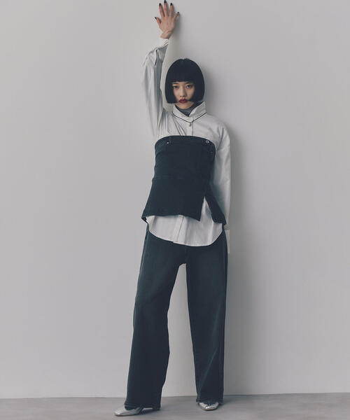 N.（N. Natural Beauty Basic）（エヌエヌナチュラルビューティーベーシック）の「◆デニムベアビスチェ（ベスト・レディース・ブラック/ブルー・MEDIUM）」の12枚目の写真