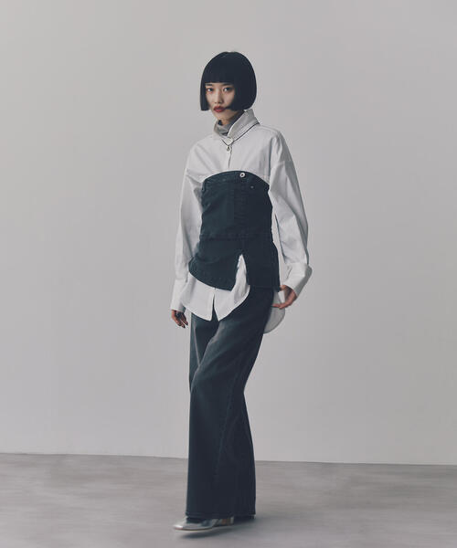 N.（N. Natural Beauty Basic）（エヌエヌナチュラルビューティーベーシック）の「◆デニムベアビスチェ（ベスト・レディース・ブラック/ブルー・MEDIUM）」の13枚目の写真