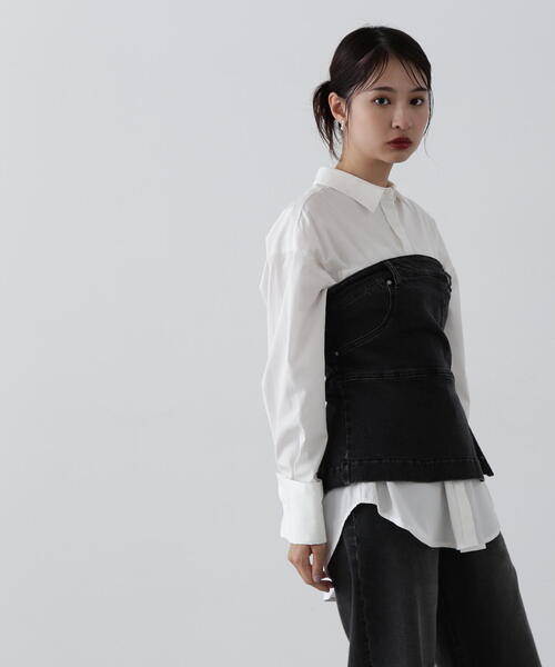 N.（N. Natural Beauty Basic）（エヌエヌナチュラルビューティーベーシック）の「◆デニムベアビスチェ（ベスト・レディース・ブラック/ブルー・MEDIUM）」の19枚目の写真