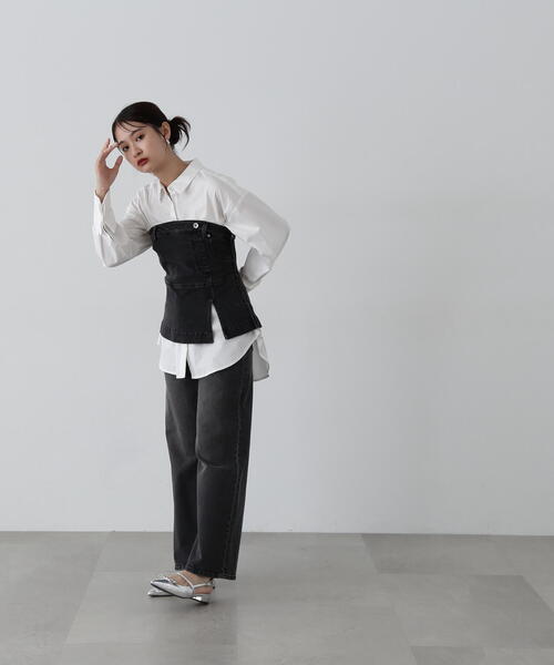 N.（N. Natural Beauty Basic）（エヌエヌナチュラルビューティーベーシック）の「◆デニムベアビスチェ（ベスト・レディース・ブラック/ブルー・MEDIUM）」の22枚目の写真