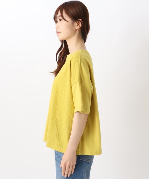 one'sterrace(ワンズテラス)の「パッチワーク 5分袖プルオーバー(Tシャツ/カットソー・レディース・グレー系その他7/イエロー系8/ライトグレー系8・02)」の5枚目の写真