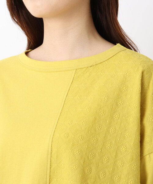 one'sterrace(ワンズテラス)の「パッチワーク 5分袖プルオーバー(Tシャツ/カットソー・レディース・グレー系その他7/イエロー系8/ライトグレー系8・02)」の7枚目の写真