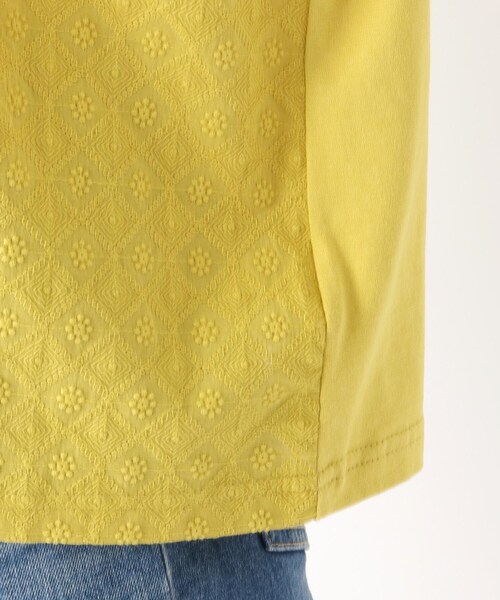 one'sterrace(ワンズテラス)の「パッチワーク 5分袖プルオーバー(Tシャツ/カットソー・レディース・グレー系その他7/イエロー系8/ライトグレー系8・02)」の9枚目の写真