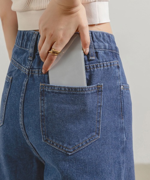 DAY CLOSET(デイ クローゼット)の「レディース フロント刺繍ストレートデニムパンツ(デニムパンツ・レディース・ブルー/ブルー系その他・S/M/L/XL)」の18枚目の写真