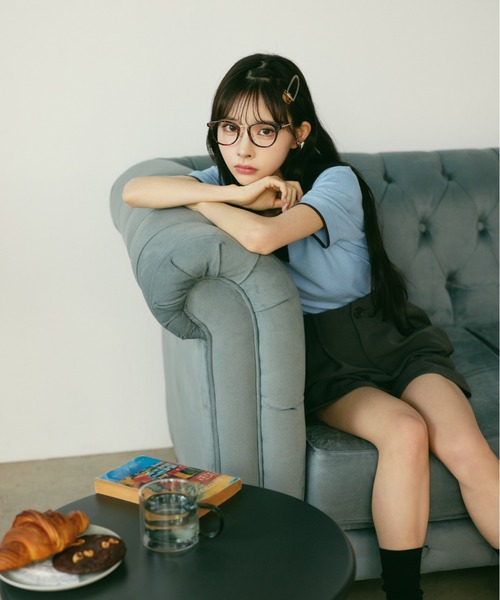 MIEL CRISHUNANT（ミエルクリシュナ）の「襟アソートニットポロシャツ（ニット/セーター・レディース・ブラック/ライトブルー・FREE）」の9枚目の写真