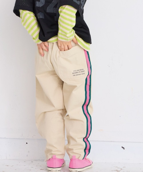 BIG FIELD(ビッグフィールド)の「ツイルサイドテープタックパンツ(その他パンツ・キッズ・モスグリーン/アイボリー/ネイビー/キャメル・100/95/130/150/140/80/120/110/90)」の2枚目の写真