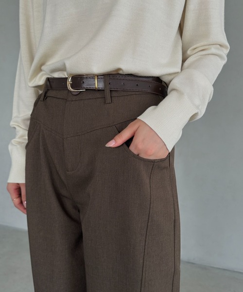 MYMOOD.(マイムード)の「ハイウエストワイドストレートパンツ(その他パンツ・レディース・ブラック/アイボリー/ブラウン・M)」の21枚目の写真