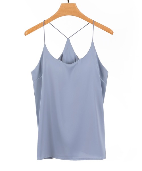 d.i.a. スタッズ付き青キャミソール キッドブルー エディスフラワー キャミソール レディース