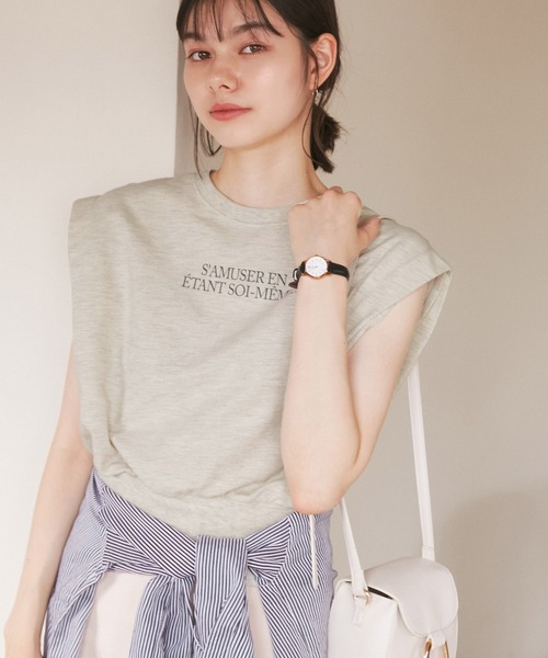 ROPE' PICNIC(ロペピクニック)の「汗染み防止/バックスリットフレンチスリーブミニ裏毛プルオーバー(スウェット・レディース・チャコールグレー/ライトグレー/ホワイト/グレー系その他・38)」の4枚目の写真