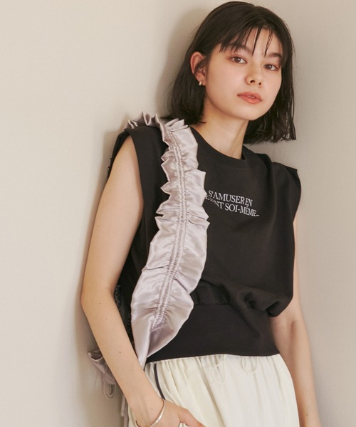 ROPE' PICNIC(ロペピクニック)の「汗染み防止/バックスリットフレンチスリーブミニ裏毛プルオーバー(スウェット・レディース・チャコールグレー/ライトグレー/ホワイト/グレー系その他・38)」の2枚目の写真