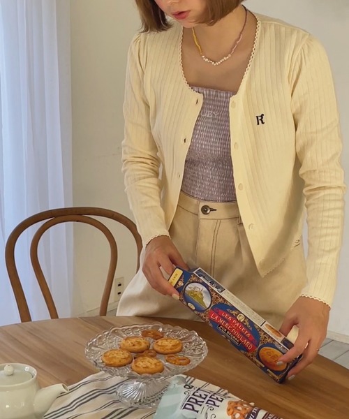 RUBY AND YOU（ルビーアンドユー）の「チェックシャーリングキャミソール（キャミソール・レディース・ライトパープル・FREE）」の10枚目の写真