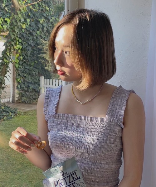 RUBY AND YOU（ルビーアンドユー）の「チェックシャーリングキャミソール（キャミソール・レディース・ライトパープル・FREE）」の7枚目の写真