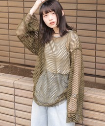 DOUBLE NAME | ドロストBIGメッシュロンTEE(シャツ/ブラウス)