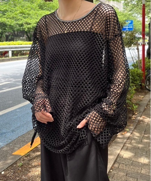 ドロストBIGメッシュロンTEE（シャツ/ブラウス）｜DOUBLE NAME（ダブルネーム）