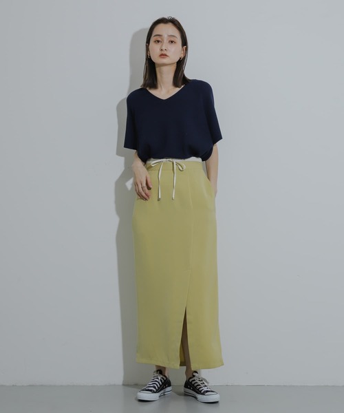 Vネックドルマンニット OMNES｜接触冷感！チクチクしない Vネックドルマンニット