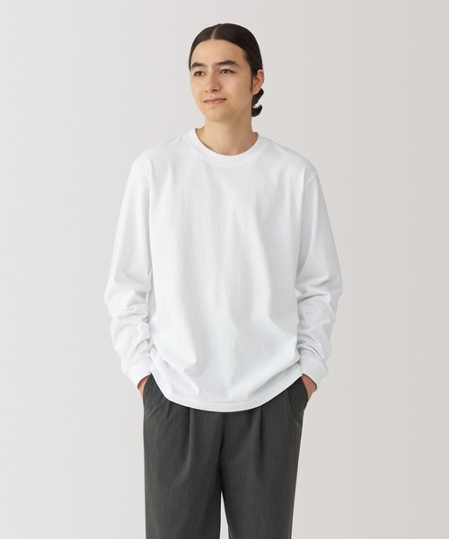 セール】紳士 洗いざらし太番手クルーネック長袖Tシャツ（Tシャツ