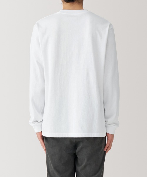 無印良品(ムジルシリョウヒン)の「紳士 洗いざらし太番手クルーネック長袖Tシャツ(Tシャツ/カットソー・メンズ・グレー/ブラック/ホワイト/マスタード/カーキ系/ブルー系・S/M/L/XL)」の9枚目の写真